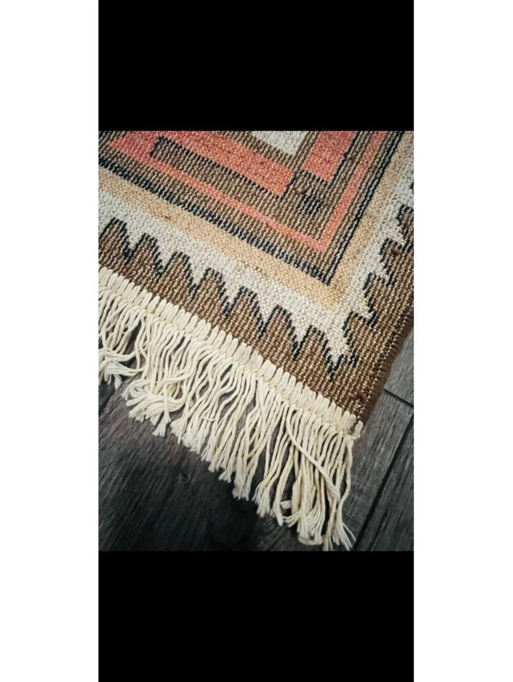 Vintage Native American Navajo Area Rug 57” By 28.5”